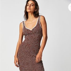 Set the bar smocked midi free people NWT